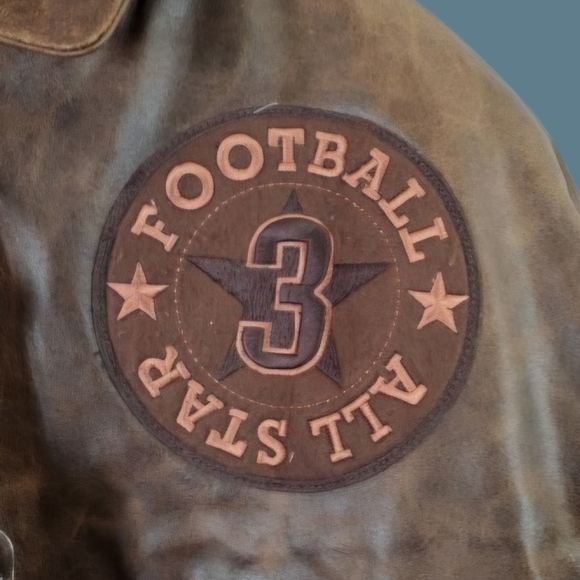 *NWT Vintage Bare Fox Players Leather Super Bowl All Stars Jacket NY Football - Picture 5 of 13